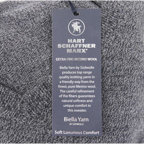 Hart Schaffner Marx Sweater Vest Gray Merino Wool Sleeveless Big & Tall 2XB - Picture 7 of 11